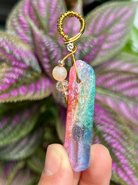Cotton-Candy Dyed Quartz Pendant