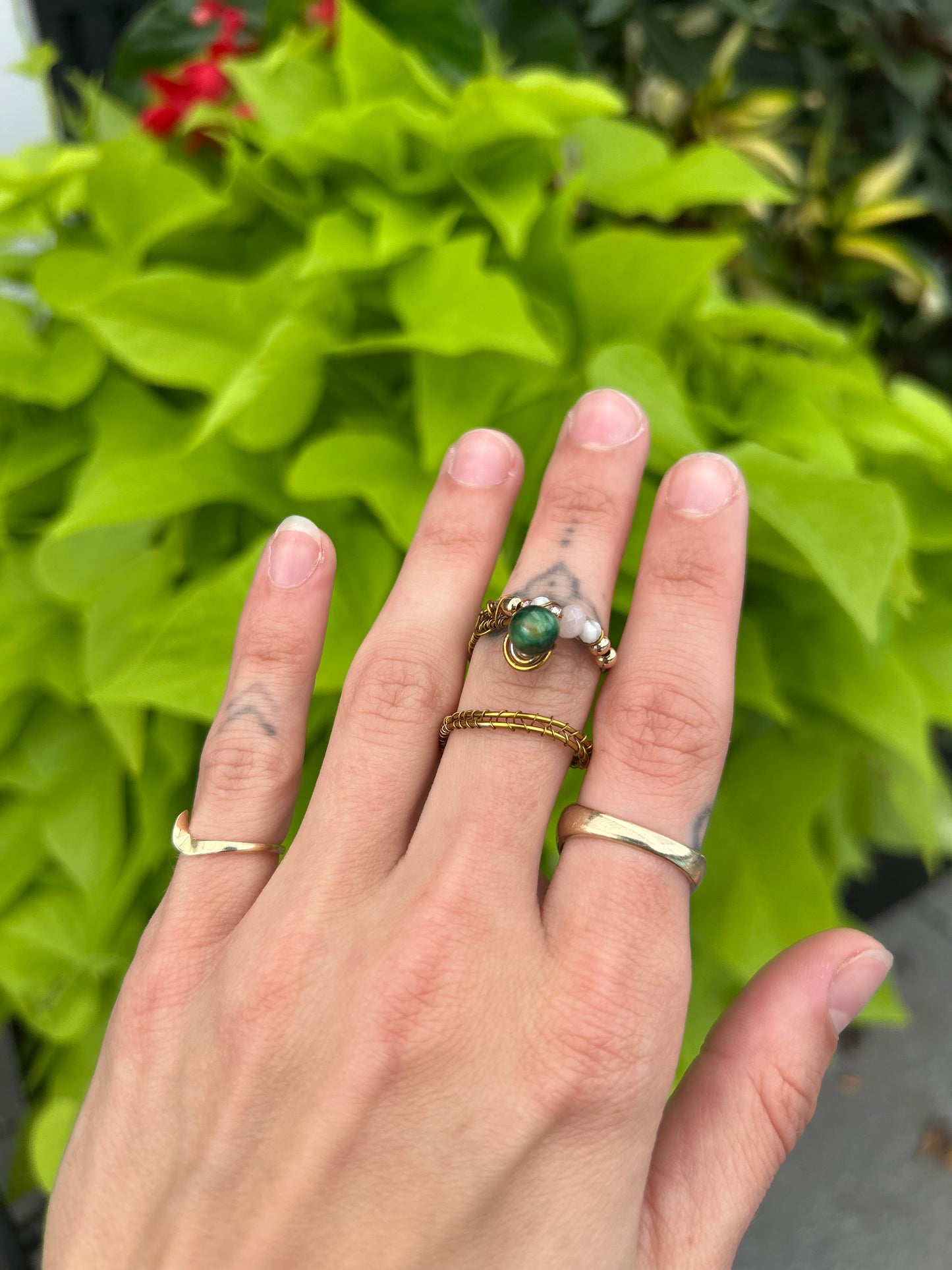 Tigers Eye Spiral Ring (Adjustable)